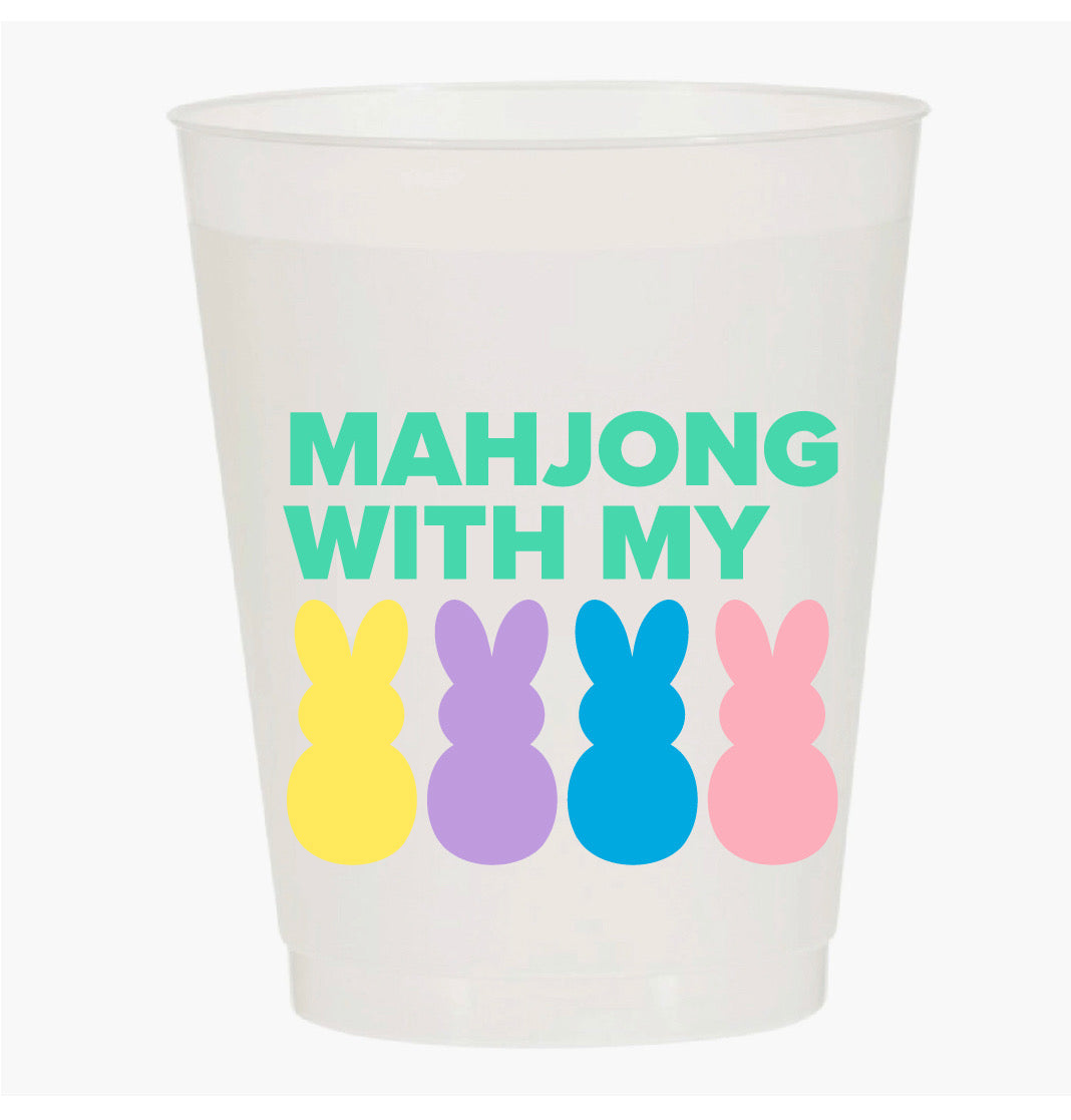 “MAHJONG WITH MY PEEPS” MAHJONG SHATTERPROOF CUPS