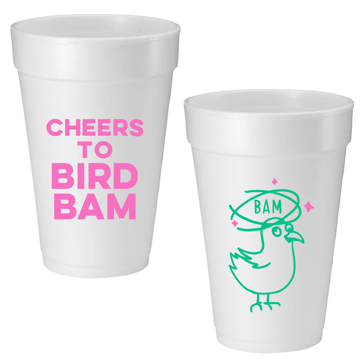 MAHJI MAMAS X TML            “CHEERS TO BIRD BAM” MAHJONG FOAM CUPS