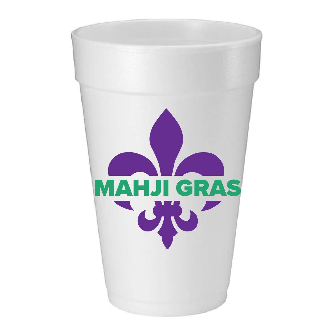"MAHJI GRAS" FOAM CUPS