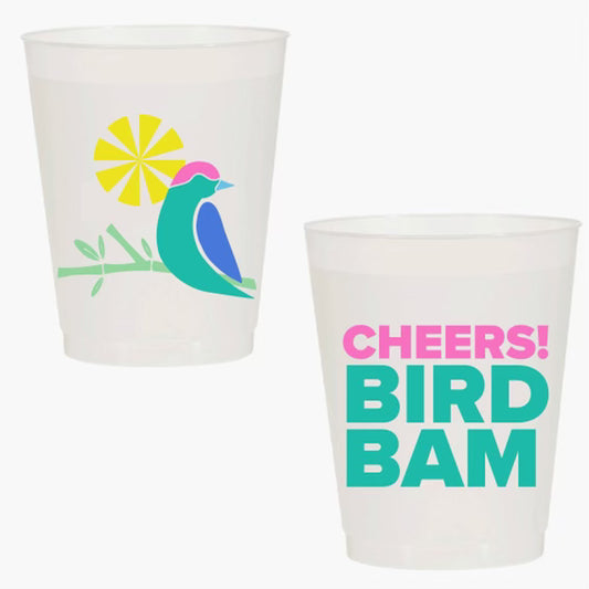 “CHEERS BIRD BAM” SHATTERPROOF CUPS