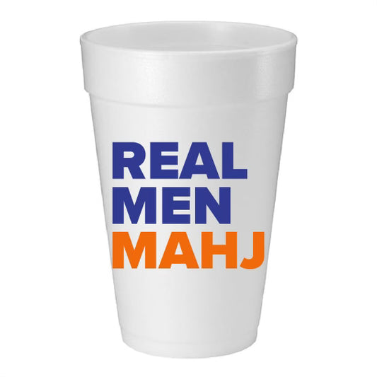 “REAL MEN MAHJ" FOAM CUPS