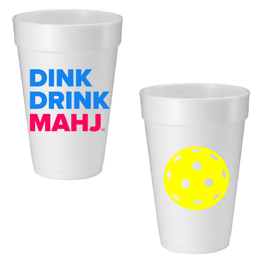 DINK DRINK MAHJ PICKLEBALLL FOAM CUPS